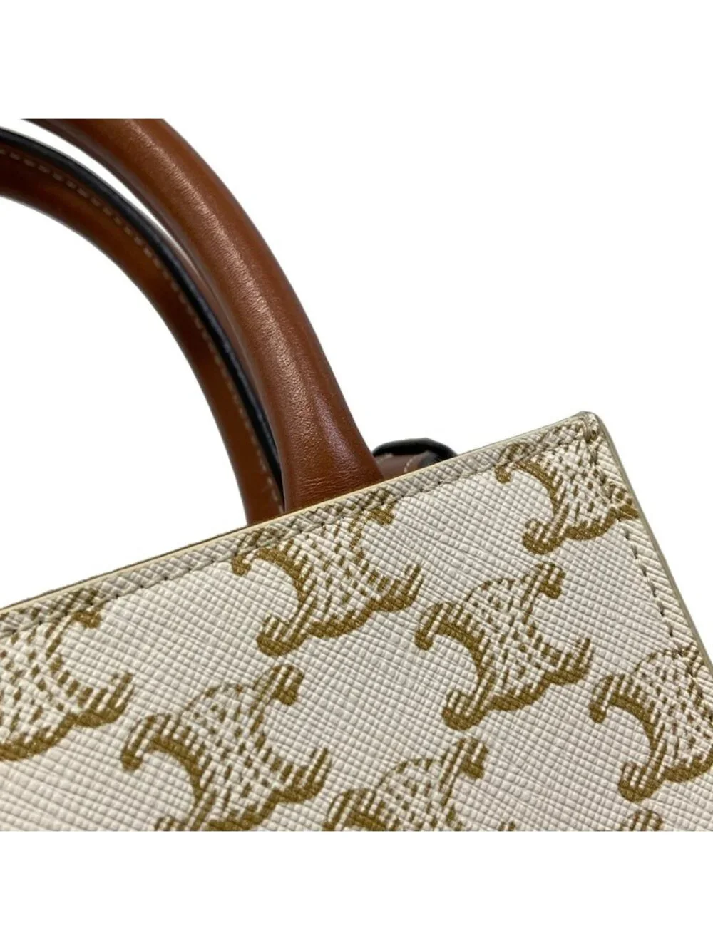 Celine Tote Mini Vertical Cover Ivory Brown
